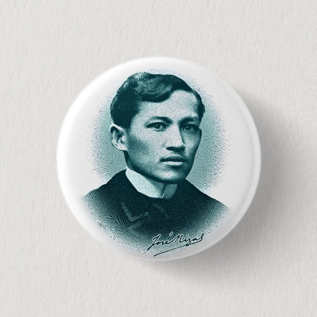 Jose Rizal (Green Print) 1 Inch Round Button (Front)