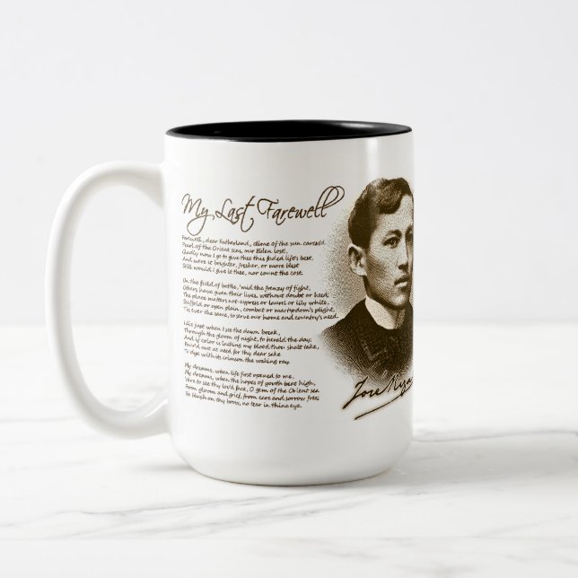 Jose Rizal My Last Farewell Two-Tone Coffee Mug (Left)