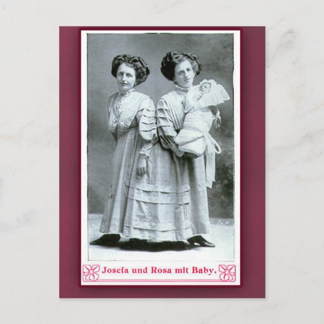 Josefa and Rosa Circus Performers on Cards (Front)