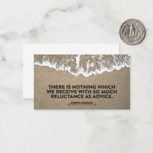 Joseph Addison Inspirational Quote "Advice" Card