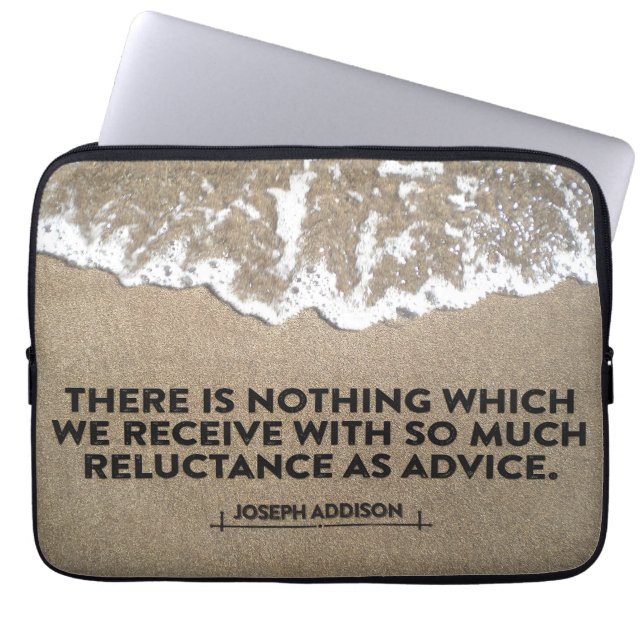 Joseph Addison Inspirational Quote "Advice" Laptop Sleeve (Front)