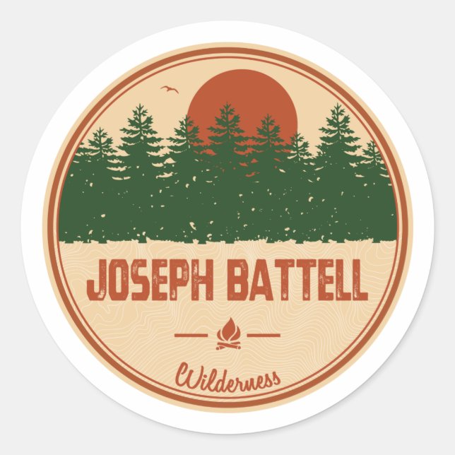 Joseph Battell Wilderness Vermont Classic Round Sticker (Front)