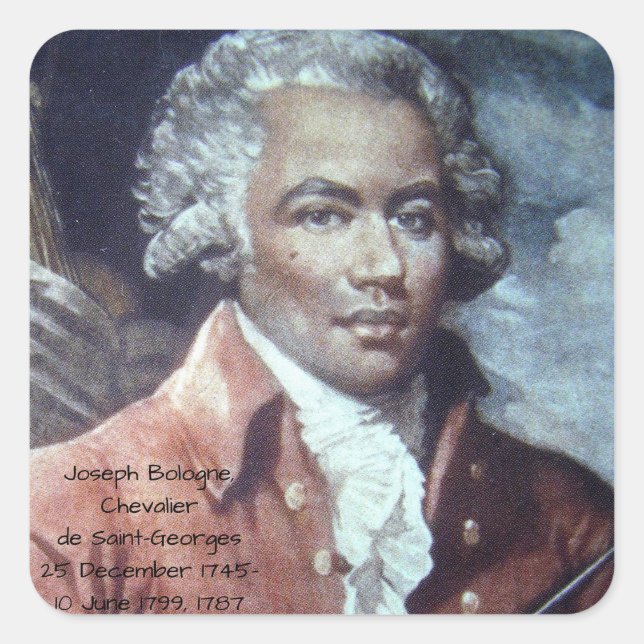 Joseph Bologne, Chevalier de Saint-Georges Square Sticker (Front)