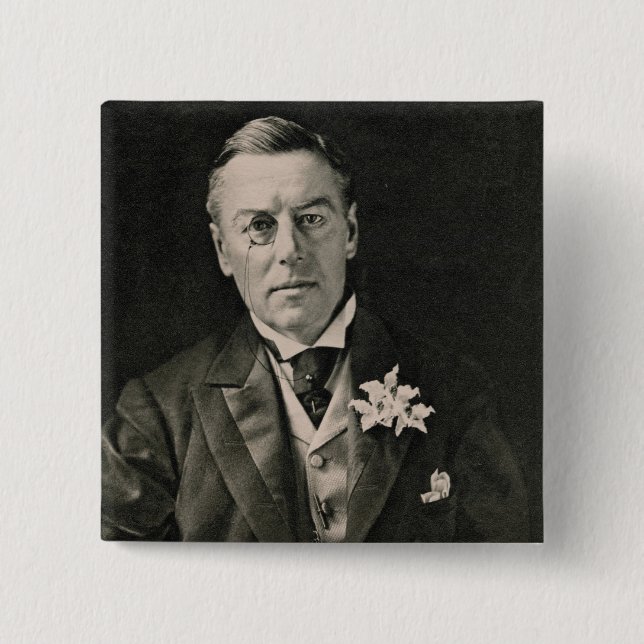 Joseph Chamberlain 2 Inch Square Button (Front)