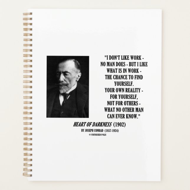Joseph Conrad Work Chance Your Own Reality Quote Planner (Front)