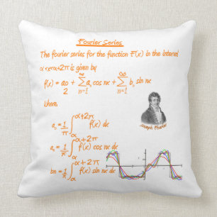 JOSEPH FOURIER AND FOURIER SERIES THROW PILLOW