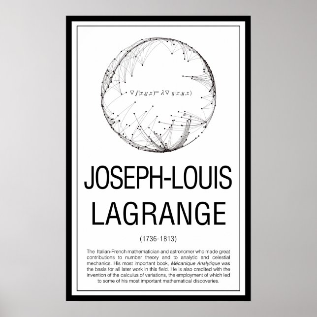 Joseph Louis Lagrange Poster (Front)