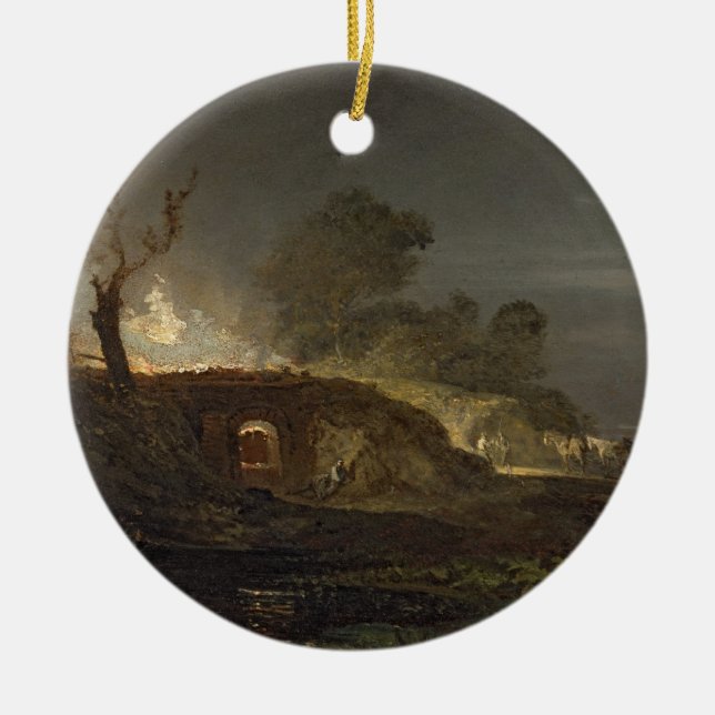 Joseph Mallord William Turner | A Lime Kiln at Coa Ceramic Ornament (Front)