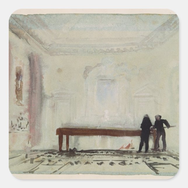 Joseph Mallord William Turner | Billiard players a Square Sticker (Front)