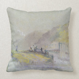 Joseph Mallord William Turner Foul by God: River Throw Pillow