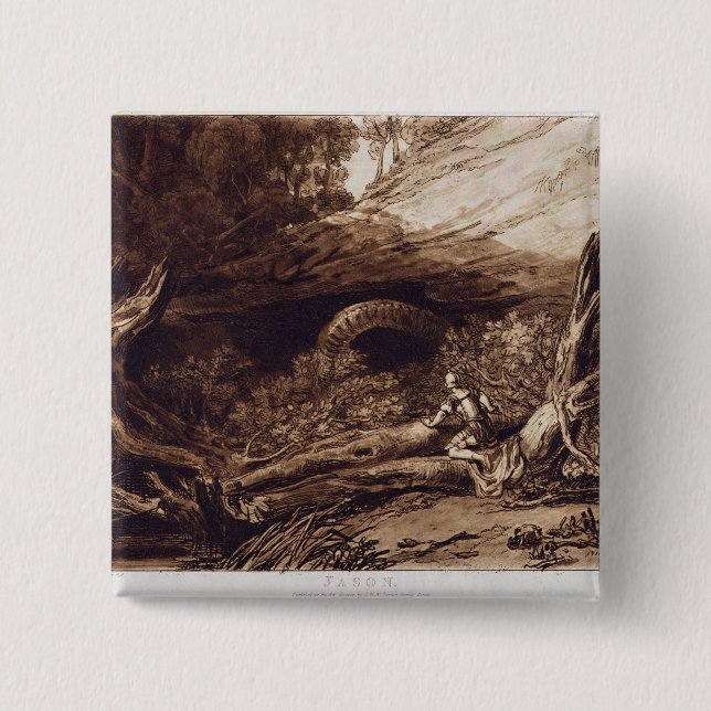 Joseph Mallord William Turner | Jason, engraved by 2 Inch Square Button (Front)