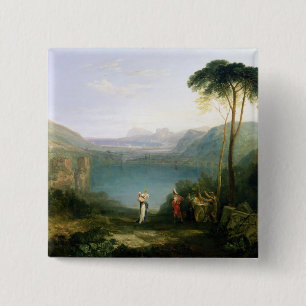 Joseph Mallord William Turner Lake Avernus: Aene 2 Inch Square Button