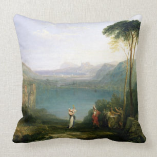 Joseph Mallord William Turner Lake Avernus: Aene Throw Pillow