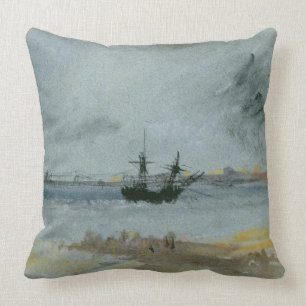 Joseph Mallord William Turner Ship Aground, Brig Throw Pillow
