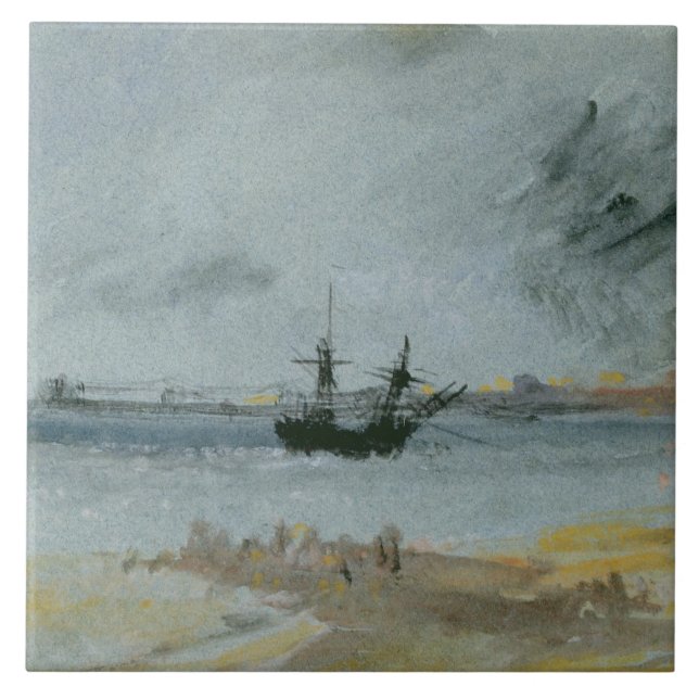 Joseph Mallord William Turner | Ship Aground, Brig Tile (Front)