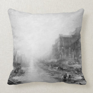 Joseph Mallord William Turner The Embarkation of Throw Pillow