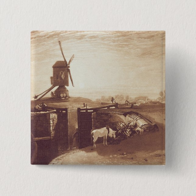 Joseph Mallord William Turner | Windmill and Lock, 2 Inch Square Button (Front)