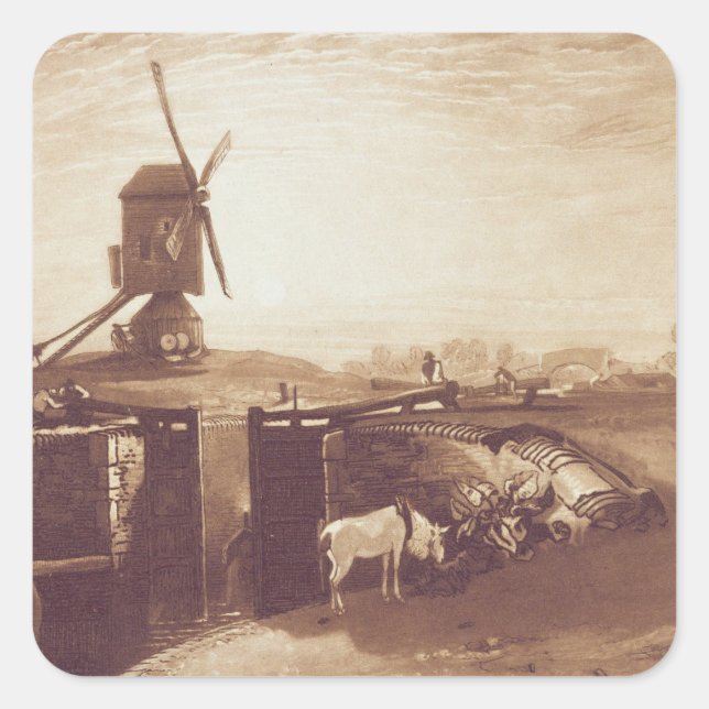 Joseph Mallord William Turner | Windmill and Lock, Square Sticker (Front)