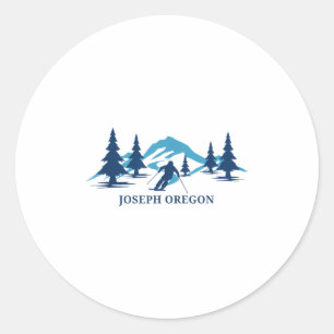 Joseph Oregon Ski Resort Skiing Skier _1  Classic Round Sticker