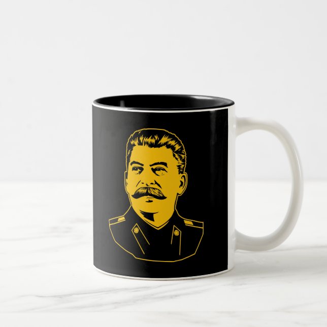 Joseph Stalin Portrait Two-Tone Coffee Mug (Right)