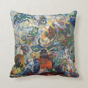 Joseph Stella - Battle of Lights, Coney Island Throw Pillow