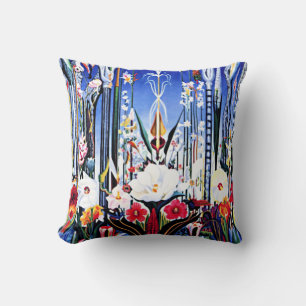 Joseph Stella painting, Flowers Italy Throw Pillow