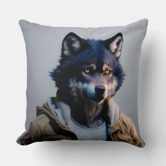 Joseph The Wolf Throw Pillow