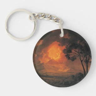 Joseph Wright- An Eruption of Mount Vesuvius Keychain