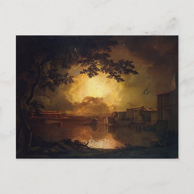 Joseph Wright-Firework Display at Castel Angelo Postcard (Front)
