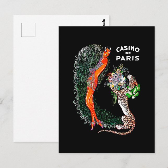 Josephine Baker Cheetah Jazz Age Postcard (Front/Back)