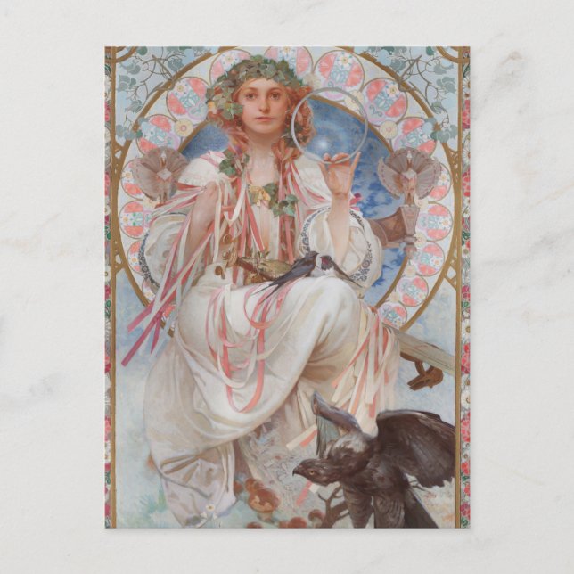 Josephine Crane Bradley as Lavia by Alphonse Mucha Postcard (Front)