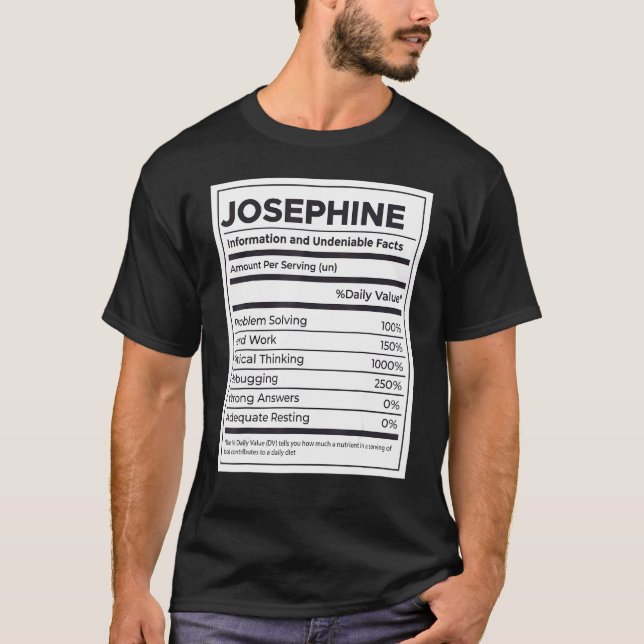 Josephine Nutrition Information  Problem Solving H T-Shirt (Front)