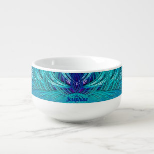 JOSEPHINE ~ Wow! Purple Blue Aqua Cute Soup Mug