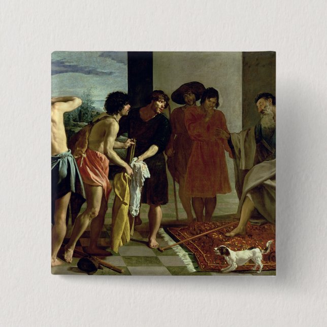 Joseph's Coat, 1630 2 Inch Square Button (Front)