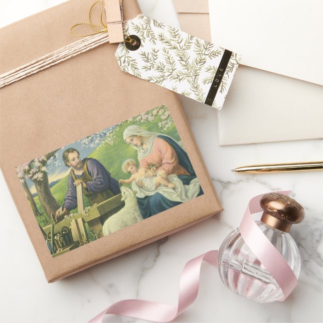 Joseph's Workshop with Mary and Baby Jesus Sticker (Gifting)