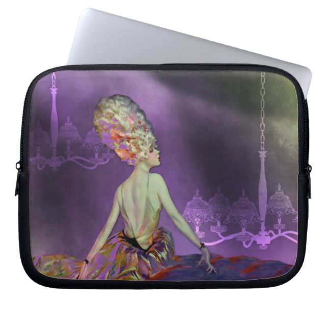 JOSETTE, 1920S FRENCH MODEL: LOVELY SPRING IRIS LAPTOP SLEEVE (Front)
