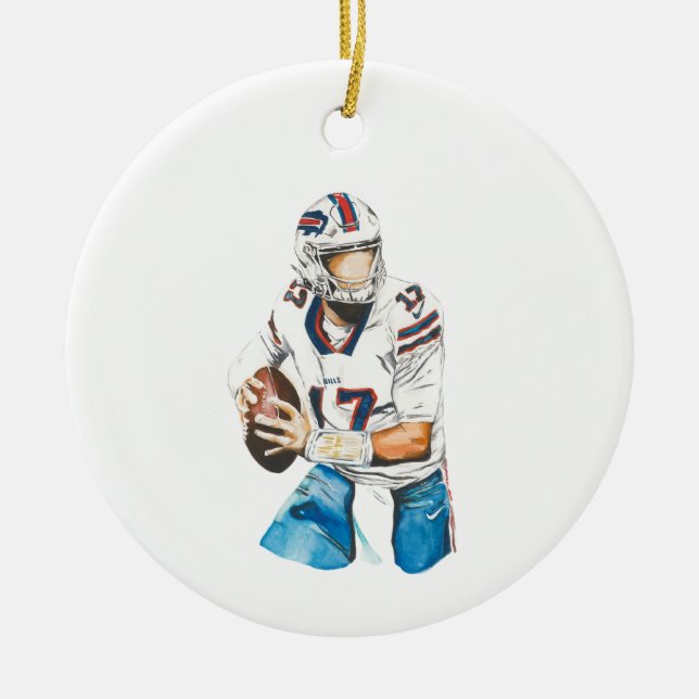 Josh Allen Buffalo Bills Round Ornament (Front)