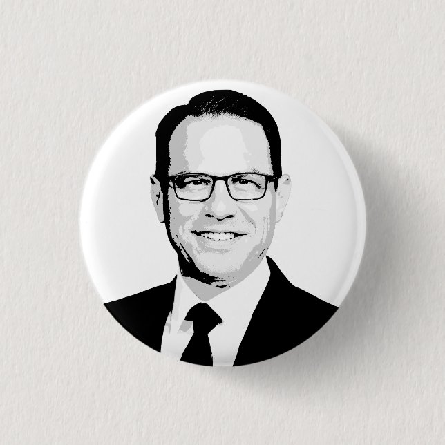 Josh Shapiro Bust 1 Inch Round Button (Front)