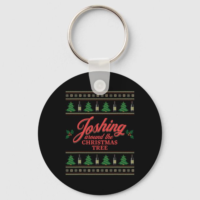 Joshing Around The Christmas Tree  Keychain (Front)