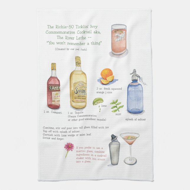 Josh's drink kitchen towel (Vertical)