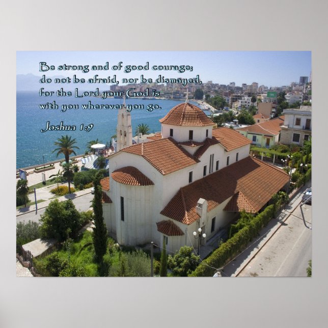 Joshua 1:9 Albanian Church Poster (Front)