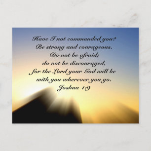 Joshua 1:9 Be strong and courageous, Bible Postcard