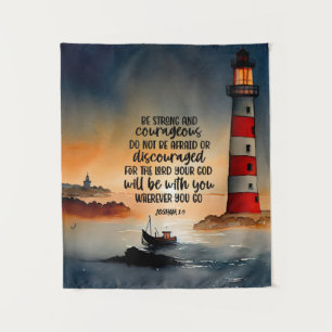 Joshua 1:9 Be Strong and Courageous Bible Verse Tapestry