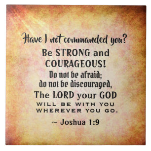 Joshua 1:9 Be Strong and Courageous, Bible Verse Tile