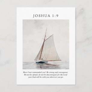 Joshua 1:9 Be Strong and Courageous Postcard