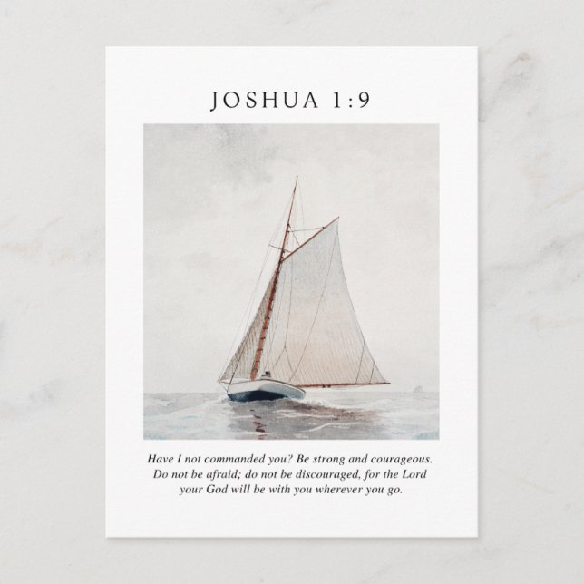 Joshua 1:9 Be Strong and Courageous Postcard (Front)