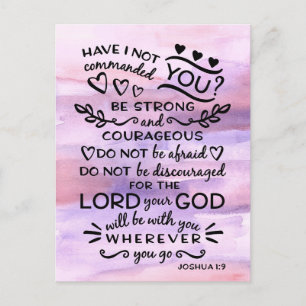 Joshua 1 9 Be Strong Bible Scripture Verse Postcard