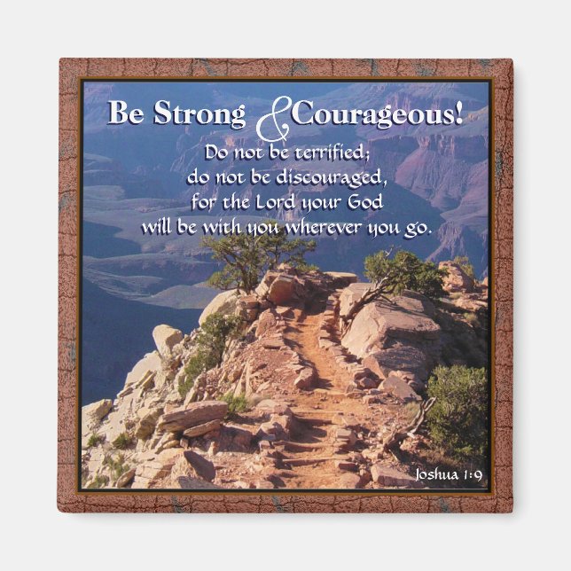 Joshua 1:9 Be Strong Scripture Magnet (Front)