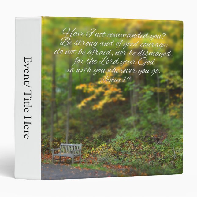 Joshua 1:9 Bible Verse Christian Scripture Binder (Front/Spine)