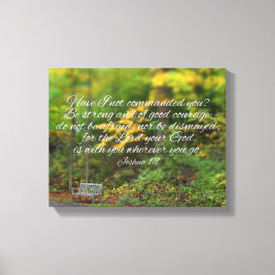 Joshua 1:9 Bible Verse Christian Scripture Canvas Print